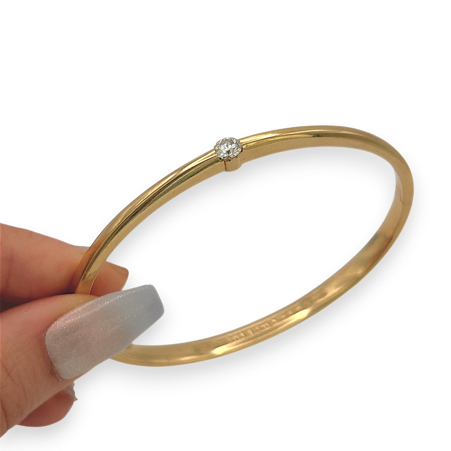 NZGD | 18ct Gold Luminous Solid Arc Bangle Valuation $28,500