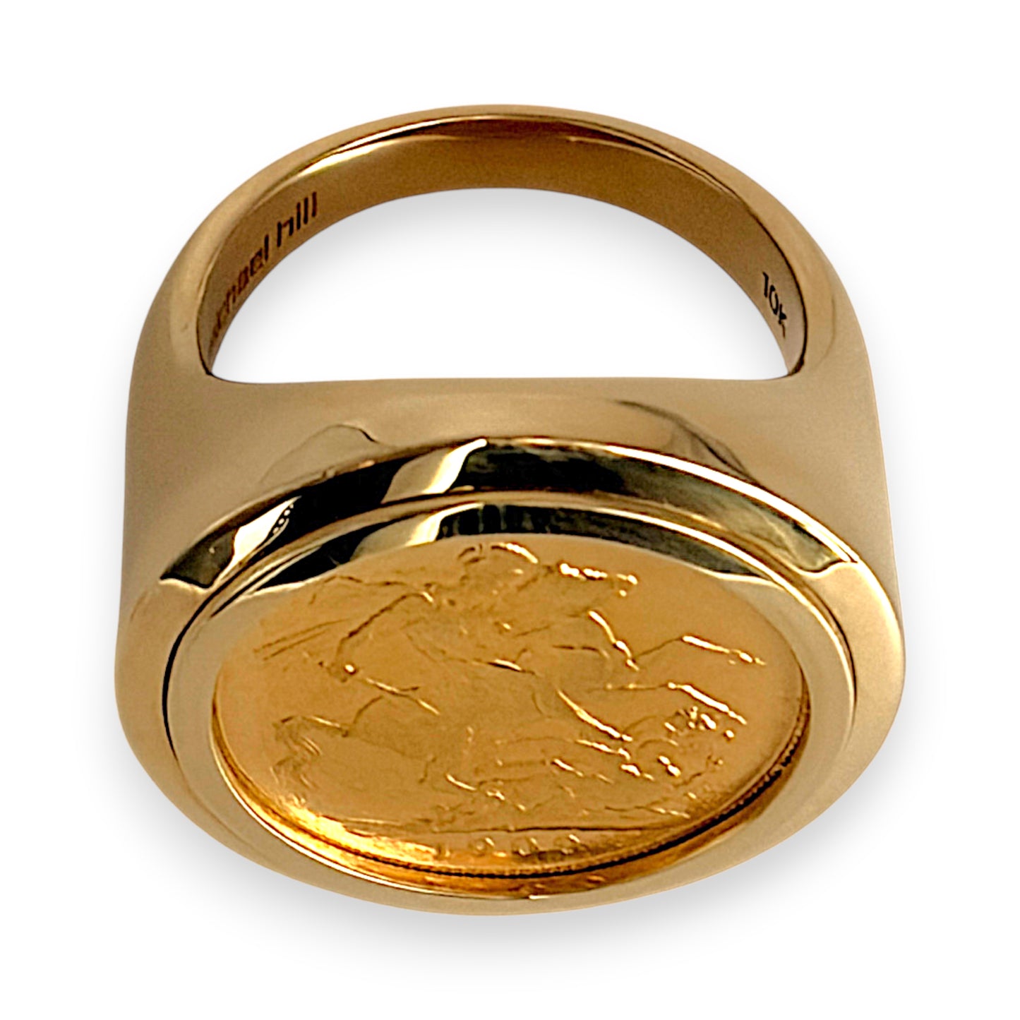 NZGD | MICHAEL HILL Full Sovereign Ring – 22ct Coin, 10ct Gold Frame