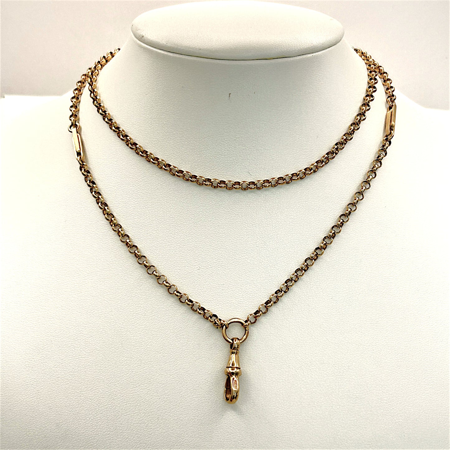 NZGD | 9ct Gold Lustre Line Vintage Link Chain 72cm