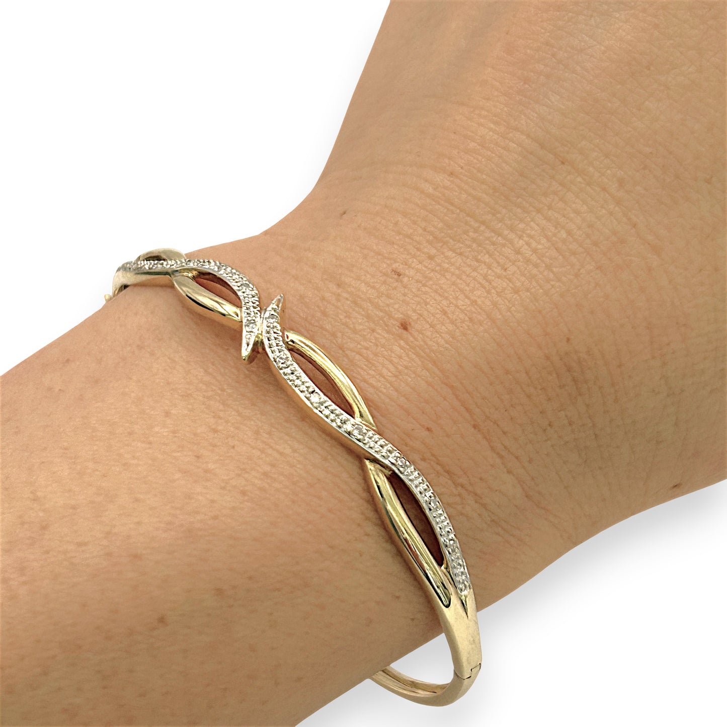 NZGD | 9ct Gold Celestia Twin‑Glow Bangle & Ring Set Valuation $4,550