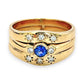 NZGD | 9ct Gold Celestia Sapphire Trio Ring Valuation $4,450