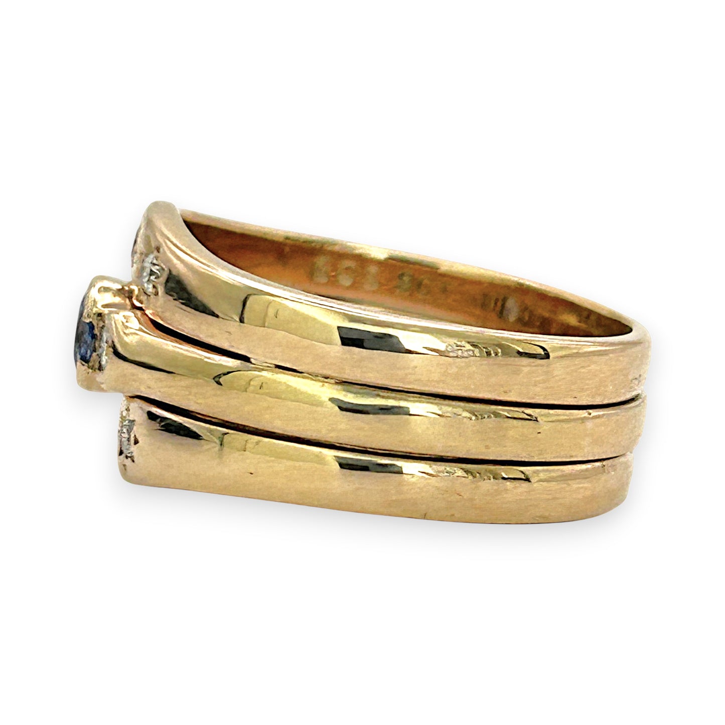 NZGD | 9ct Gold Celestia Sapphire Trio Ring Valuation $4,450
