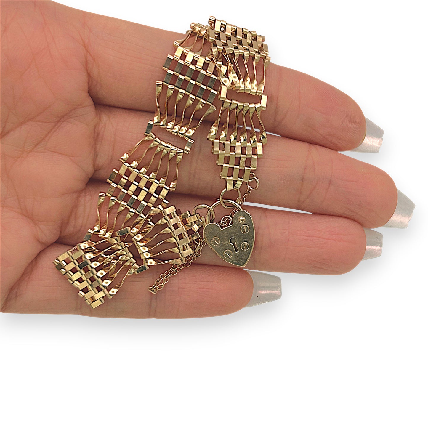 NZGD | 9ct Gold Heritage Heartlock Bracelet 18cm