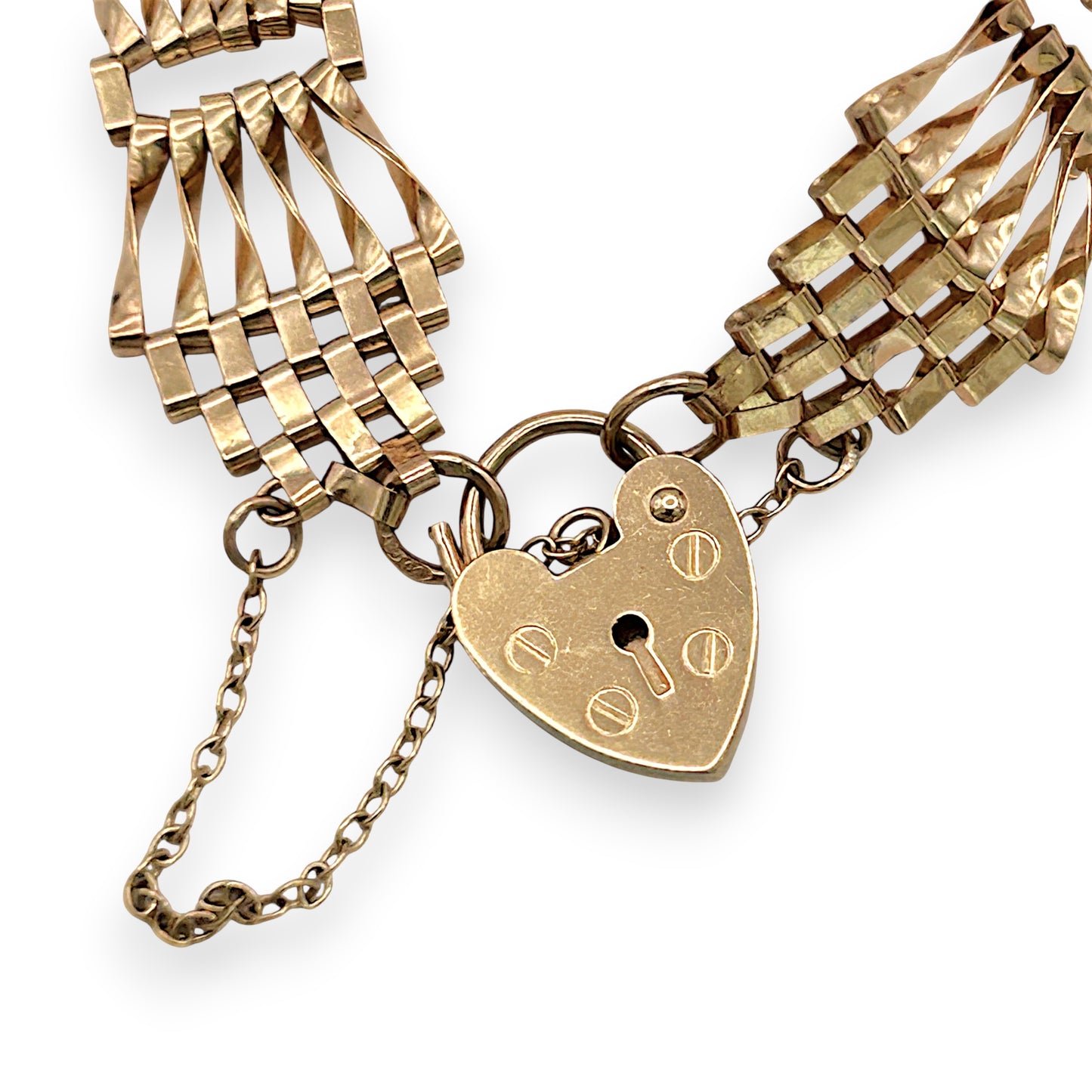 NZGD | 9ct Gold Heritage Heartlock Bracelet 18cm