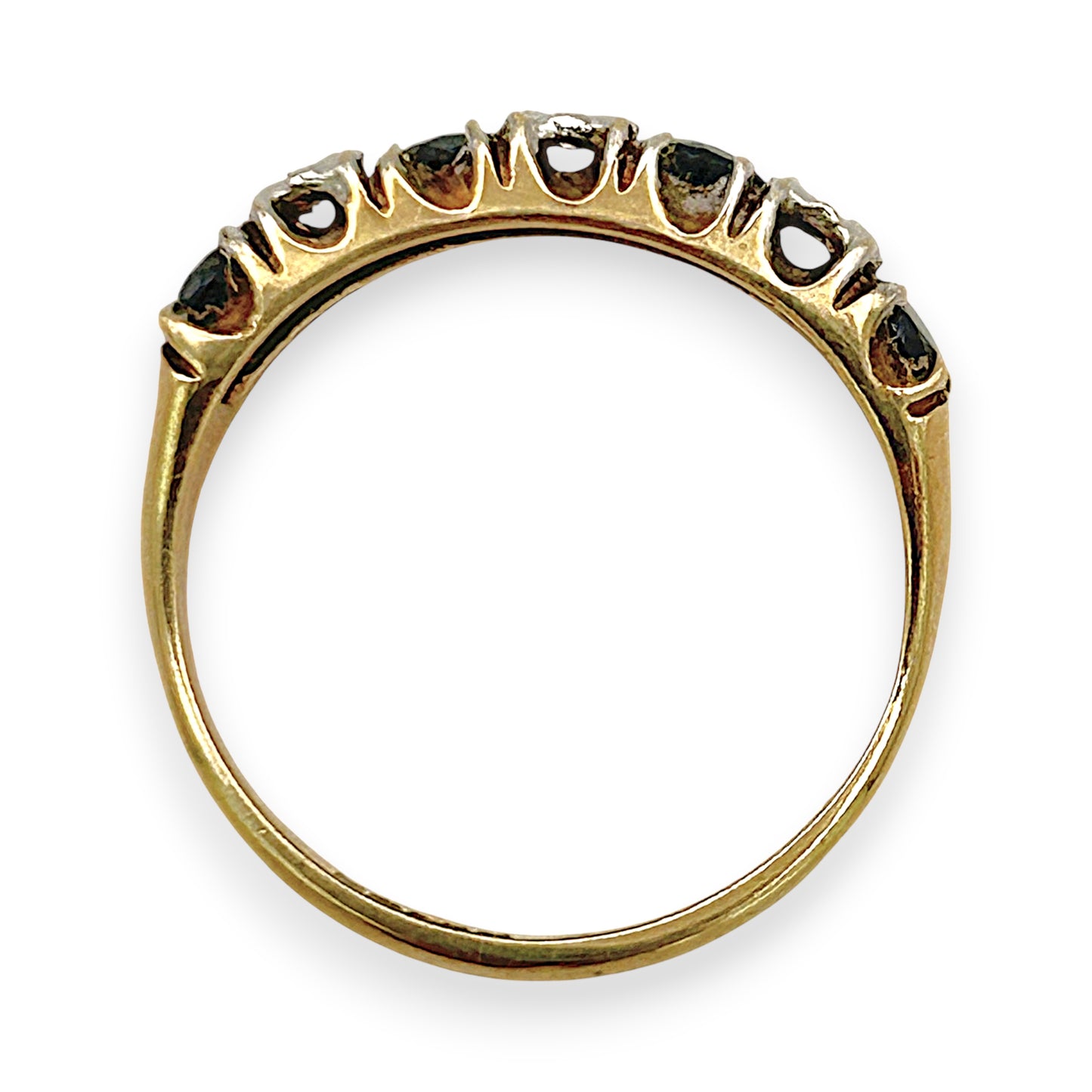 NZGD | 9ct Gold Midnight Blue Horizon Band Ring Size N 1/2