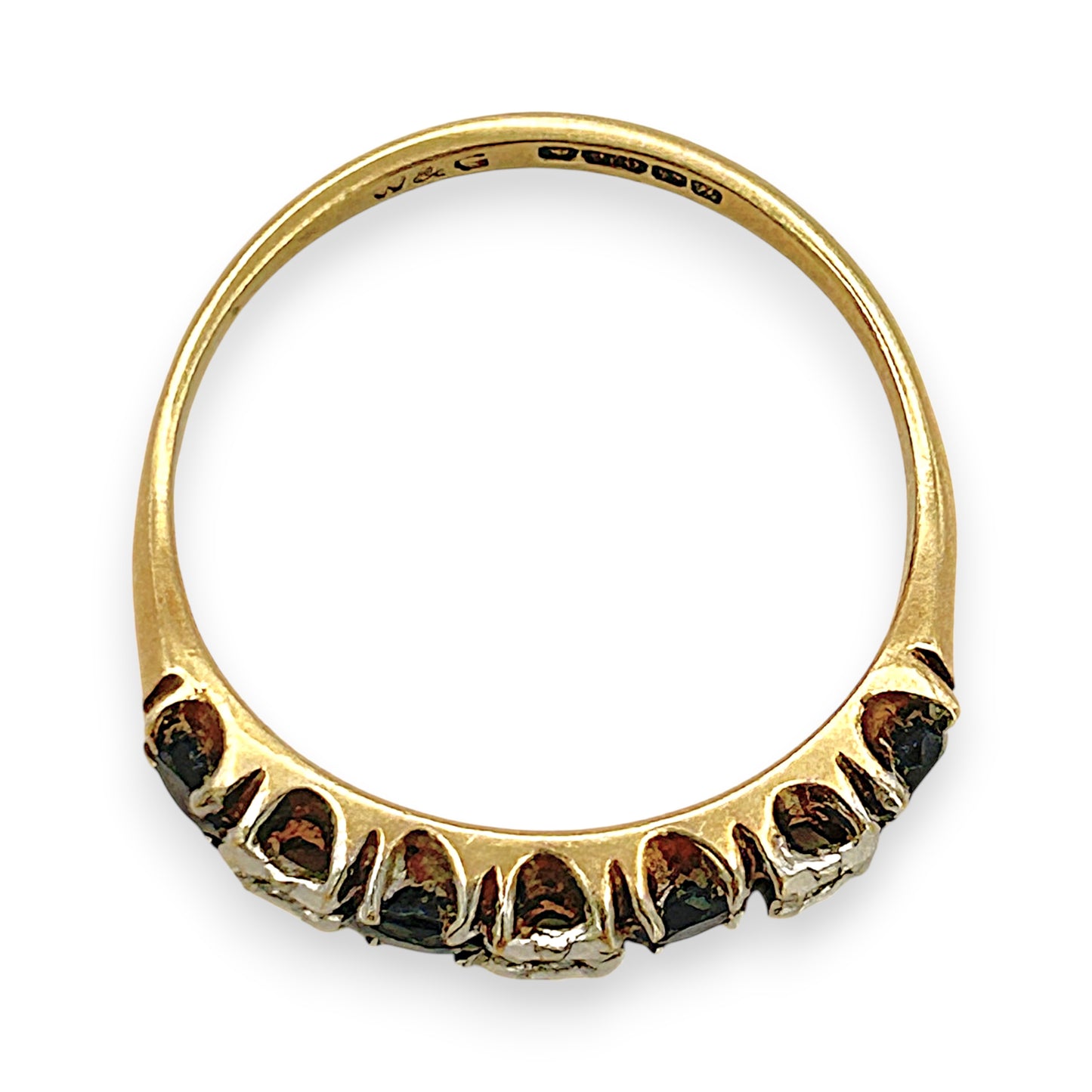NZGD | 9ct Gold Midnight Blue Horizon Band Ring Size N 1/2