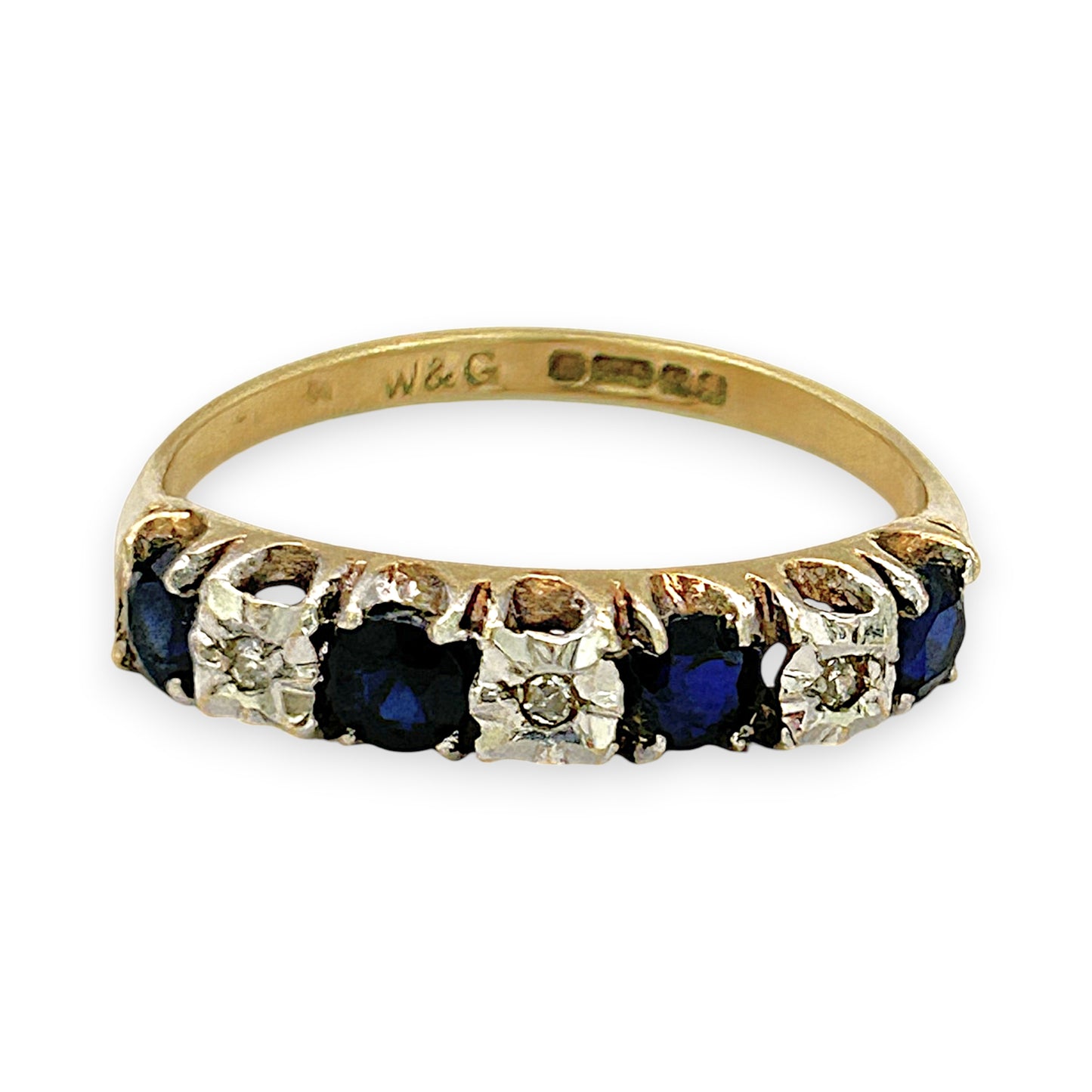 NZGD | 9ct Gold Midnight Blue Horizon Band Ring Size N 1/2