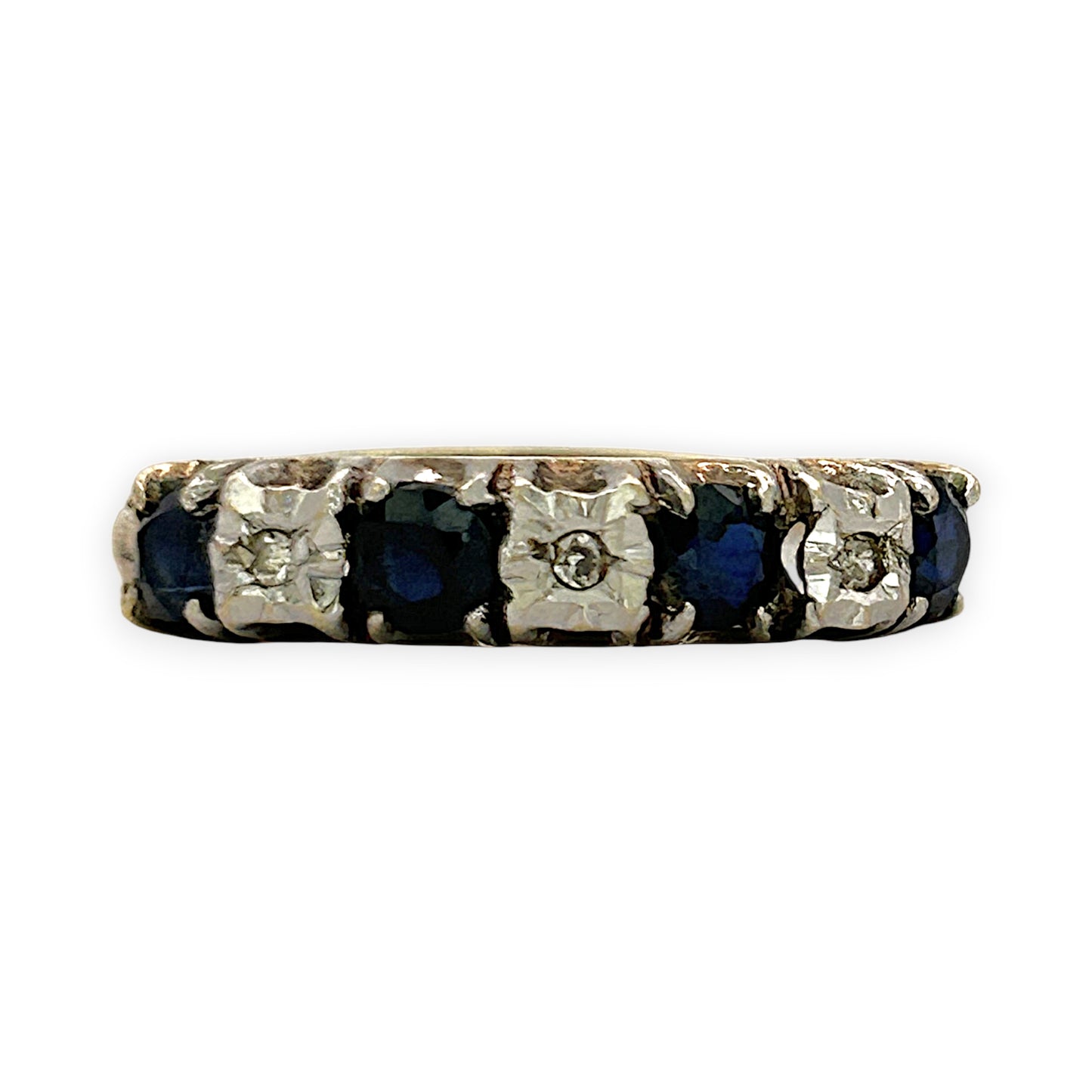 NZGD | 9ct Gold Midnight Blue Horizon Band Ring Size N 1/2