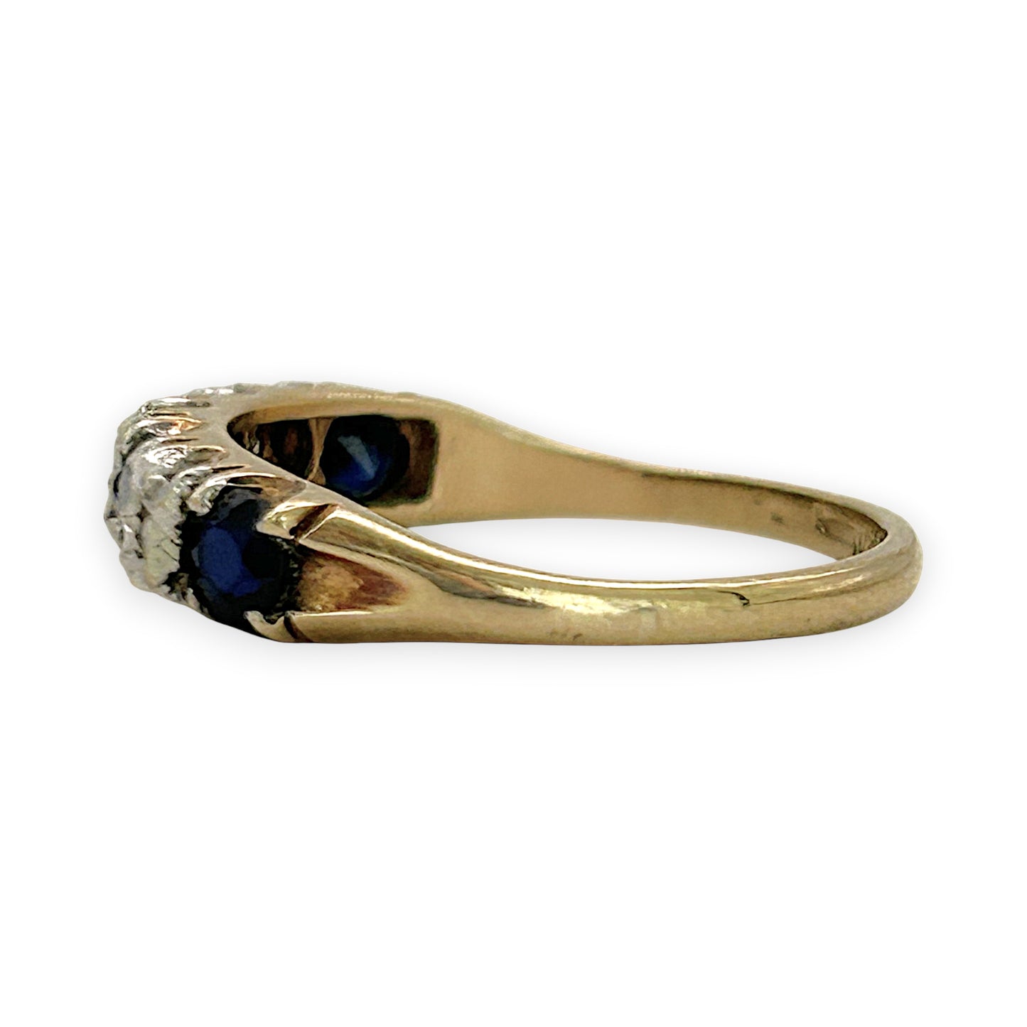NZGD | 9ct Gold Midnight Blue Horizon Band Ring Size N 1/2