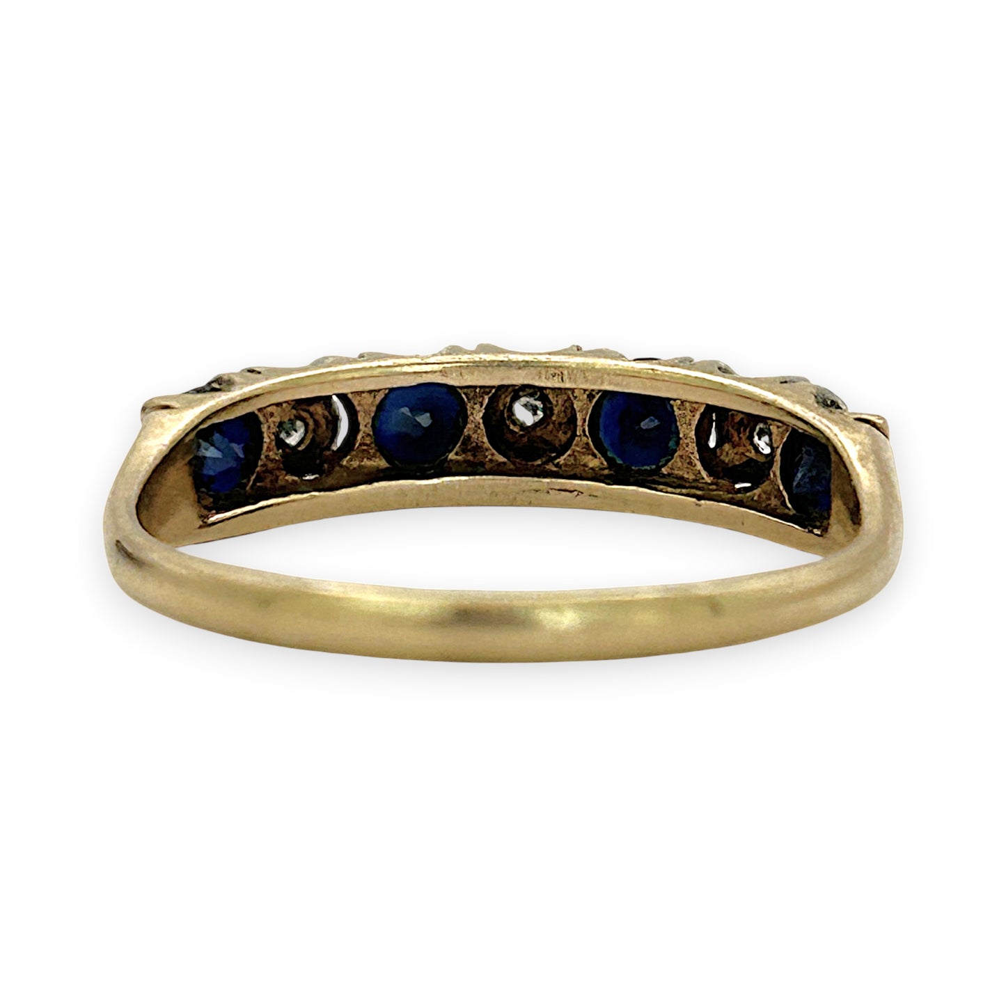 NZGD | 9ct Gold Midnight Blue Horizon Band Ring Size N 1/2