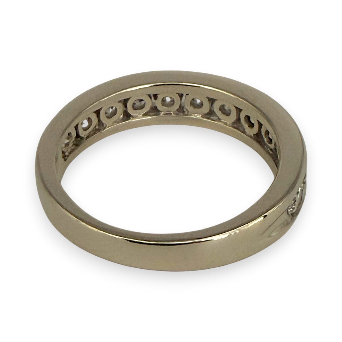 NZGD | 10ct White Gold Diamond Horizon Ring Size O 1/2
