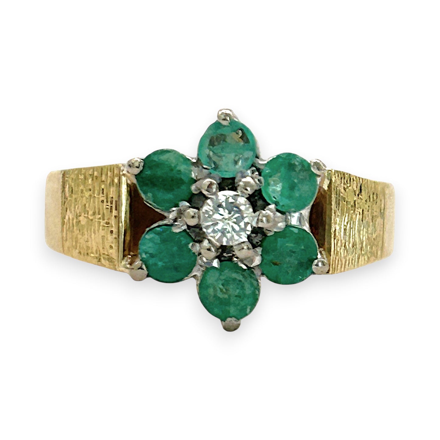 NZGD | 18ct Gold Emerald Heirloom Bloom Ring Valuation $6,100