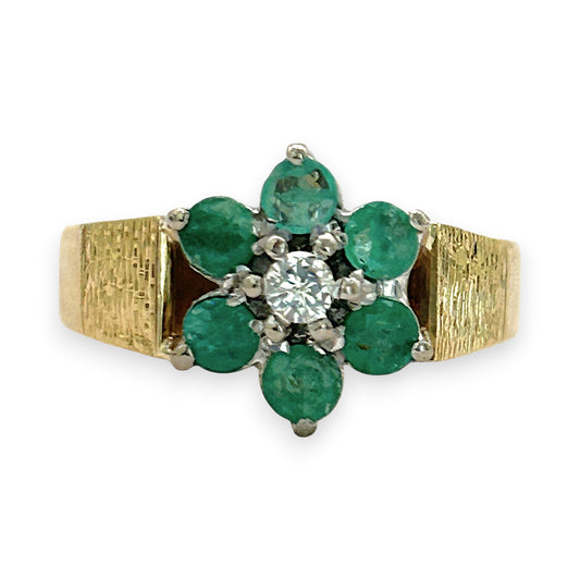 NZGD | 18ct Gold Emerald Heirloom Bloom Ring Valuation $6,100