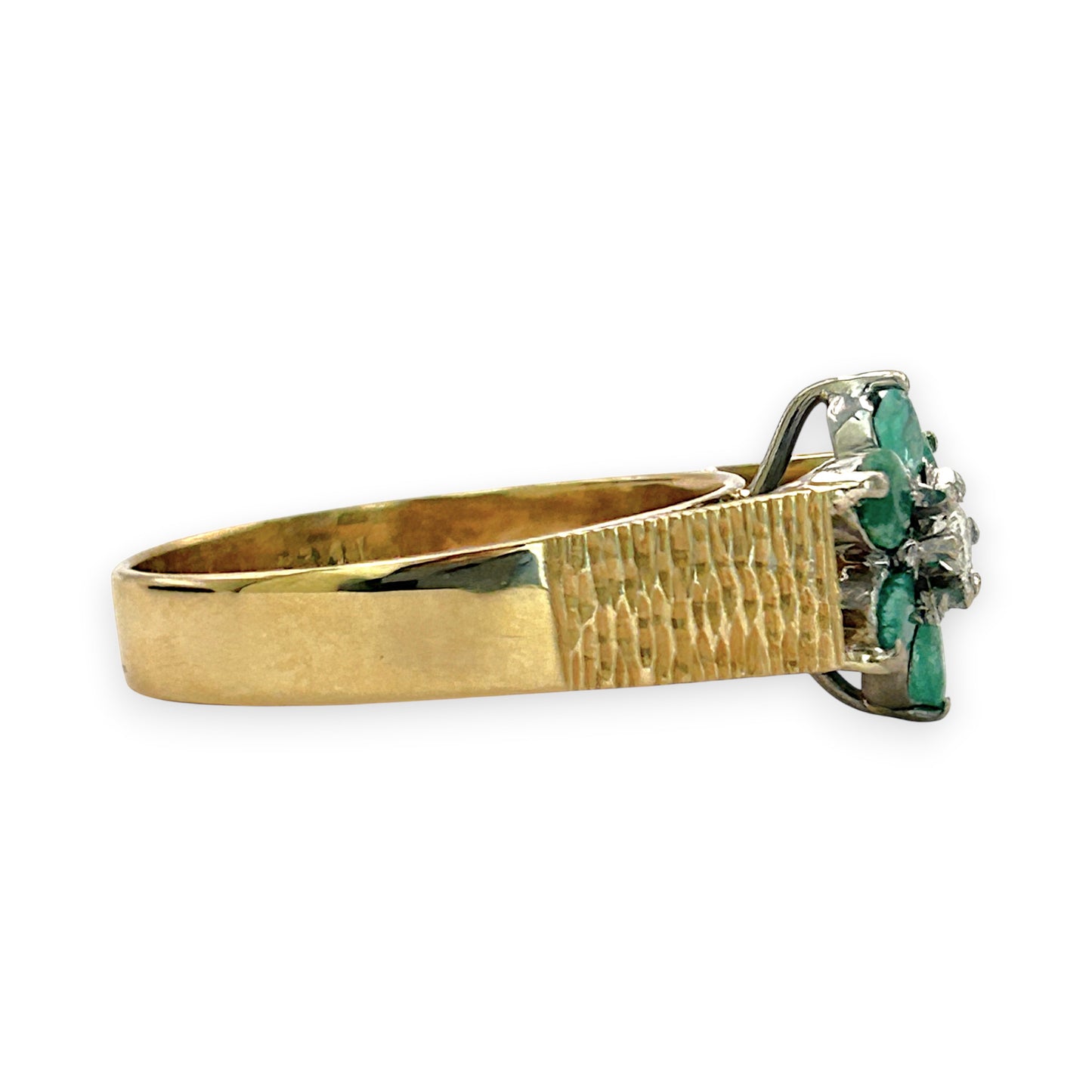 NZGD | 18ct Gold Emerald Heirloom Bloom Ring Valuation $6,100
