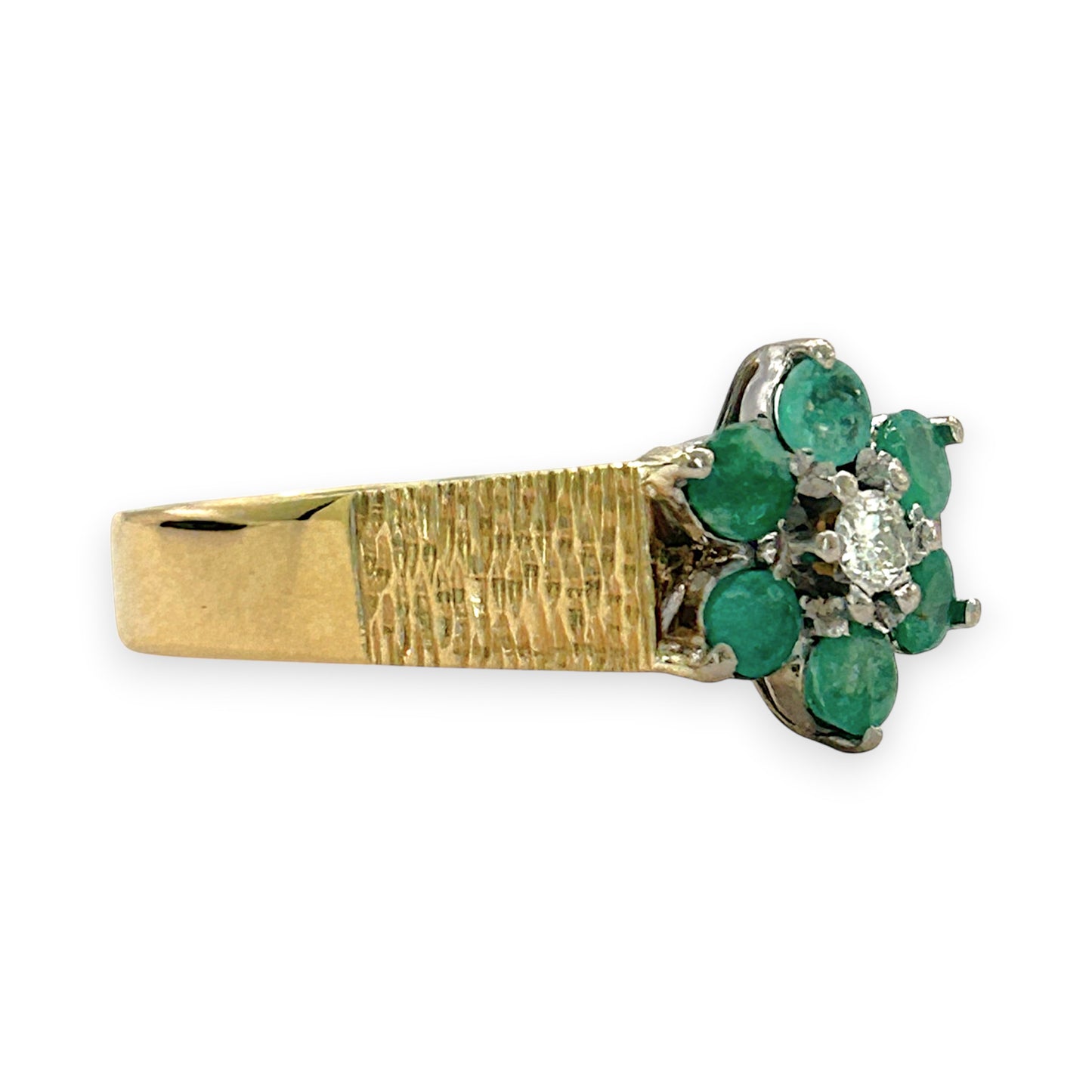 NZGD | 18ct Gold Emerald Heirloom Bloom Ring Valuation $6,100