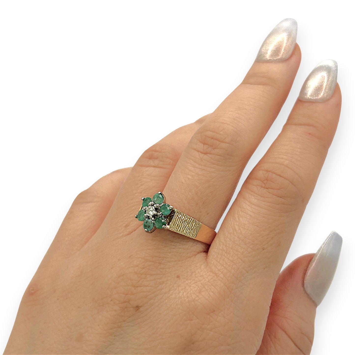 NZGD | 18ct Gold Emerald Heirloom Bloom Ring Valuation $6,100