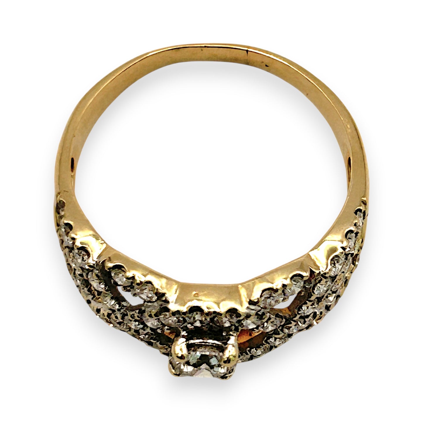 NZGD | 14ct Gold Celestine Crown Cluster Ring Valuation $4,000