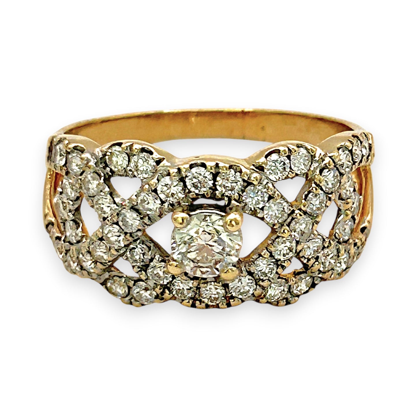 NZGD | 14ct Gold Celestine Crown Cluster Ring Valuation $4,000