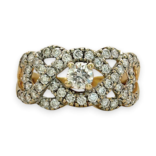 NZGD | 14ct Gold Celestine Crown Cluster Ring Valuation $4,000