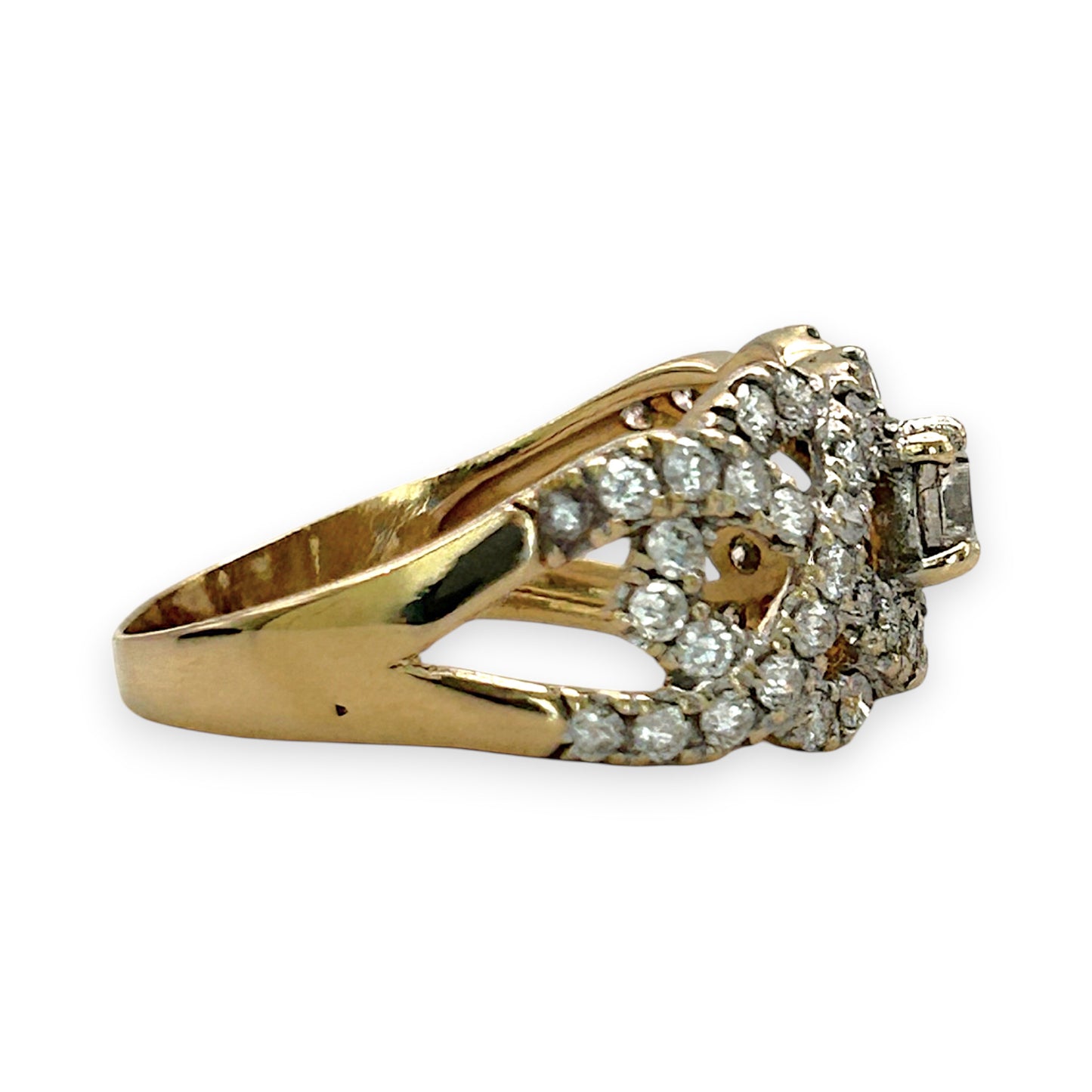 NZGD | 14ct Gold Celestine Crown Cluster Ring Valuation $4,000