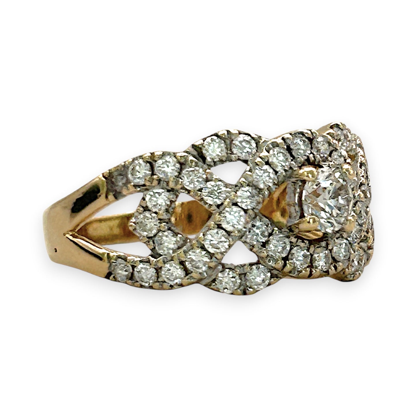 NZGD | 14ct Gold Celestine Crown Cluster Ring Valuation $4,000