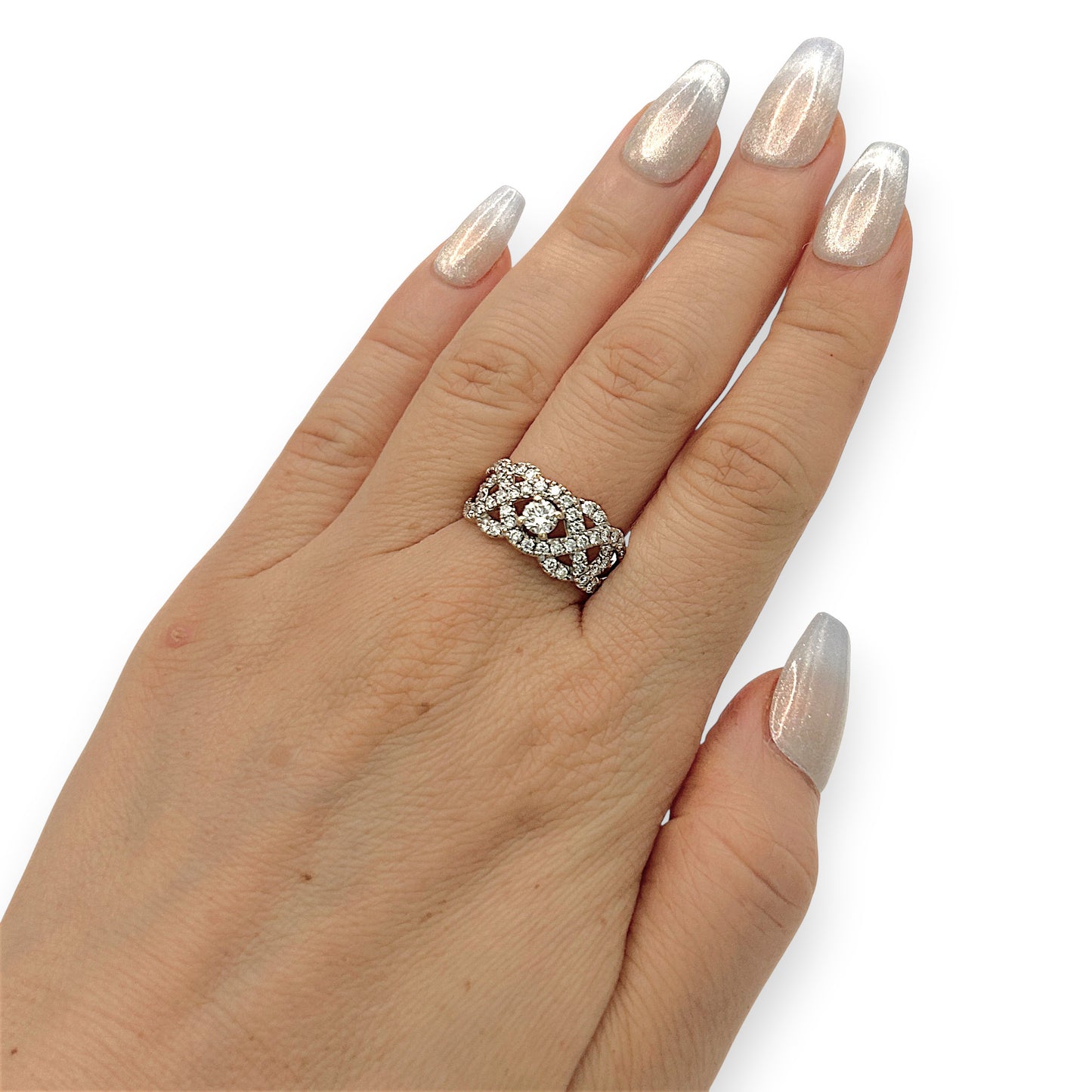 NZGD | 14ct Gold Celestine Crown Cluster Ring Valuation $4,000