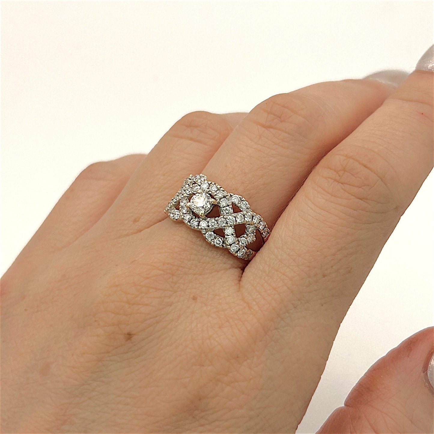 NZGD | 14ct Gold Celestine Crown Cluster Ring Valuation $4,000