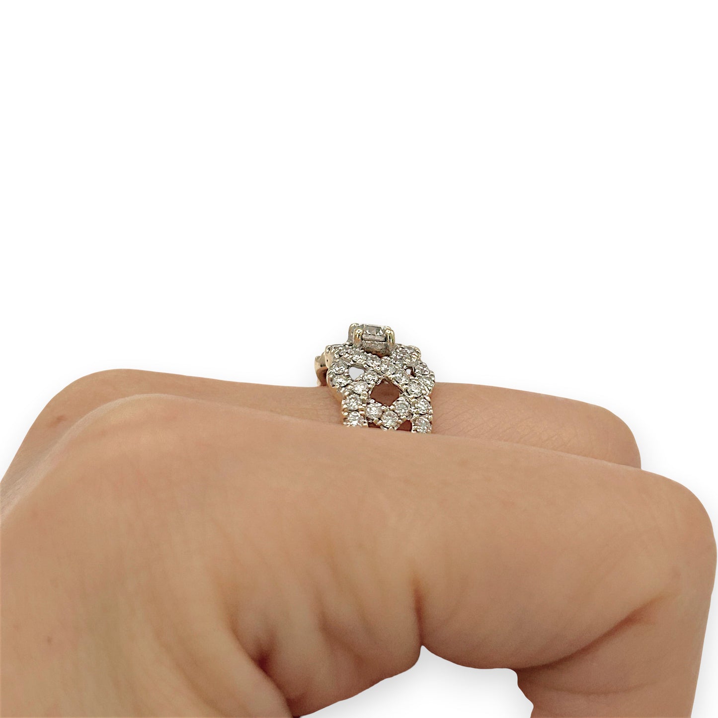 NZGD | 14ct Gold Celestine Crown Cluster Ring Valuation $4,000