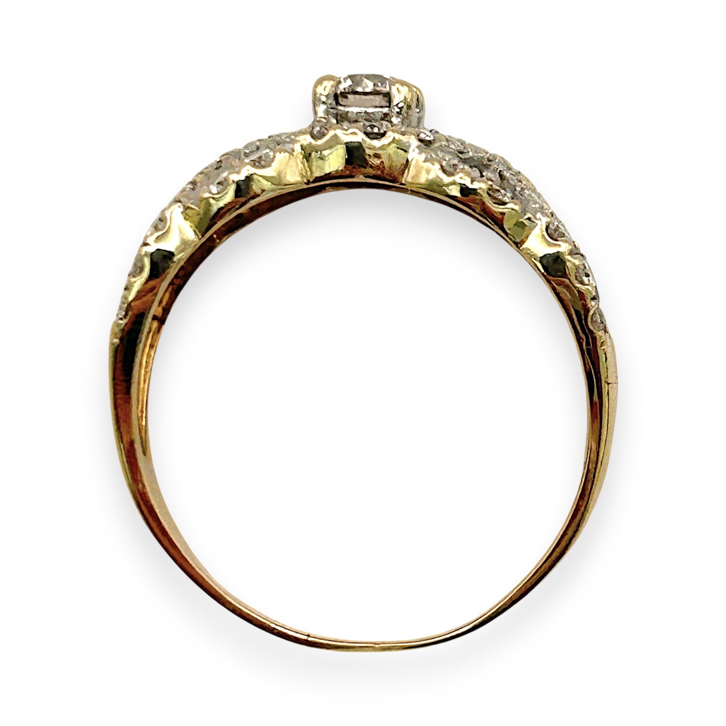 NZGD | 14ct Gold Celestine Crown Cluster Ring Valuation $4,000