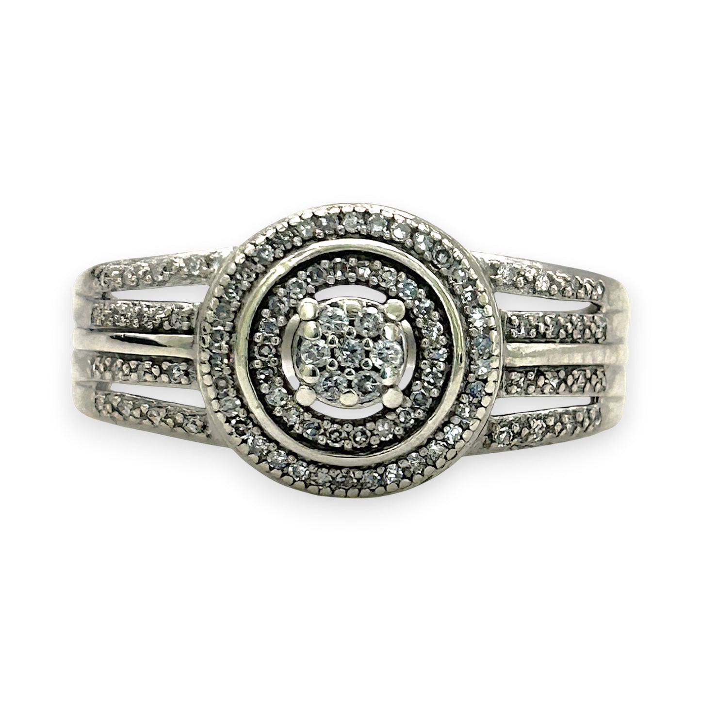 NZGD | 9ct White Gold Lumière Halo Circleing Valuation $2,100