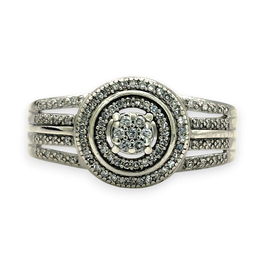 NZGD | 9ct White Gold Lumière Halo Circleing Valuation $2,100