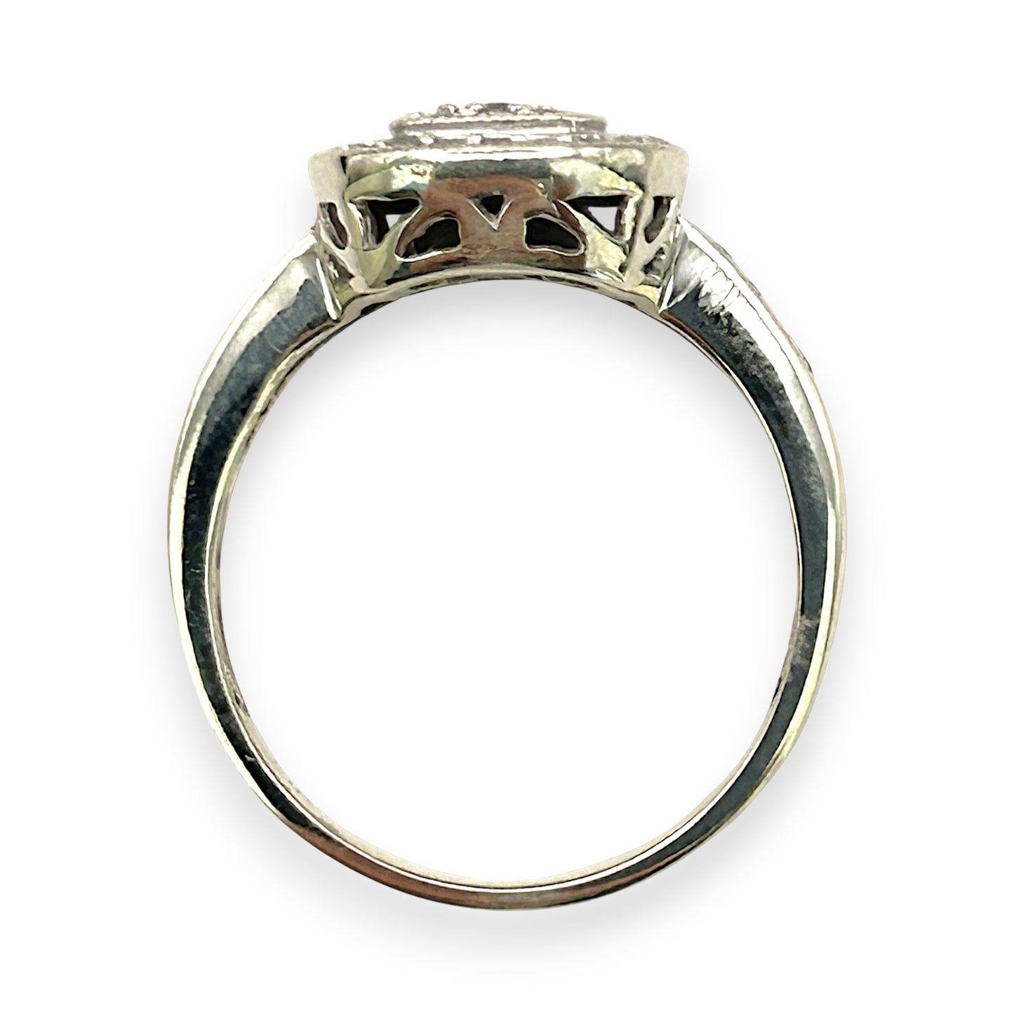 NZGD | 9ct White Gold Celestine Cluster Ring Valuation $2,500