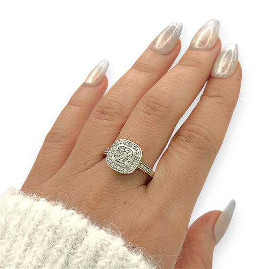 NZGD | 9ct White Gold Celestine Cluster Ring Valuation $2,500