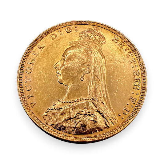 NZGD | 22ct Gold 1890 Queen Victoria Full Sovereign Coin