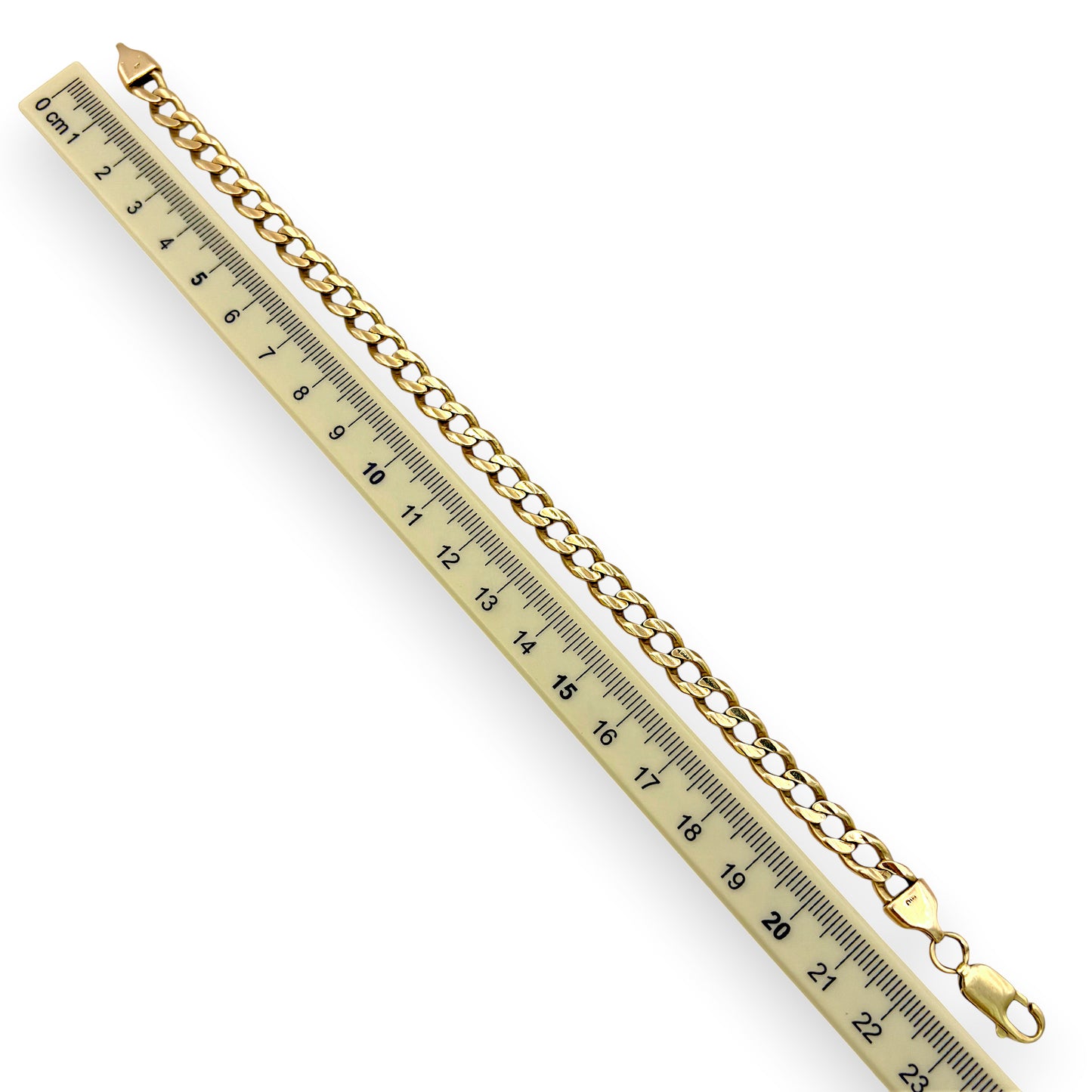NZGD | 10ct Gold MICHAEL HILL Auric Sovereign Curb Bracelet 23.5cm