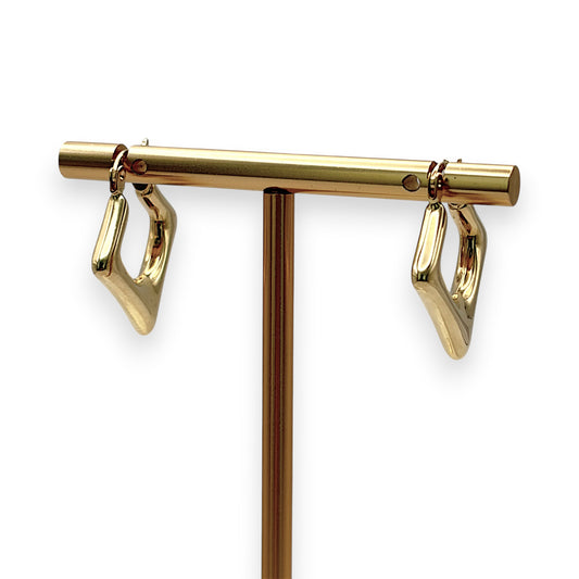 NZGD | 18ct Gold Modern Edge Hoop Earrings 23.7mm