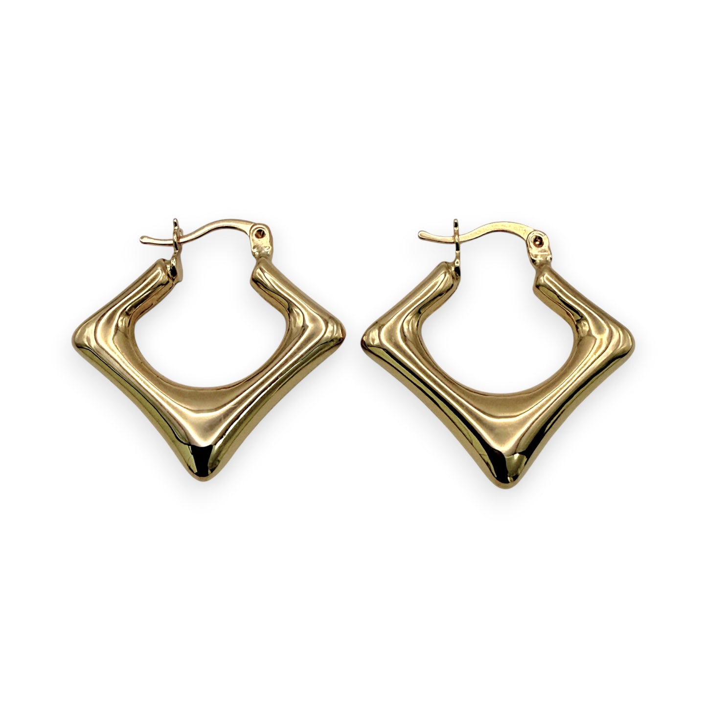 NZGD | 18ct Gold Modern Edge Hoop Earrings 23.7mm