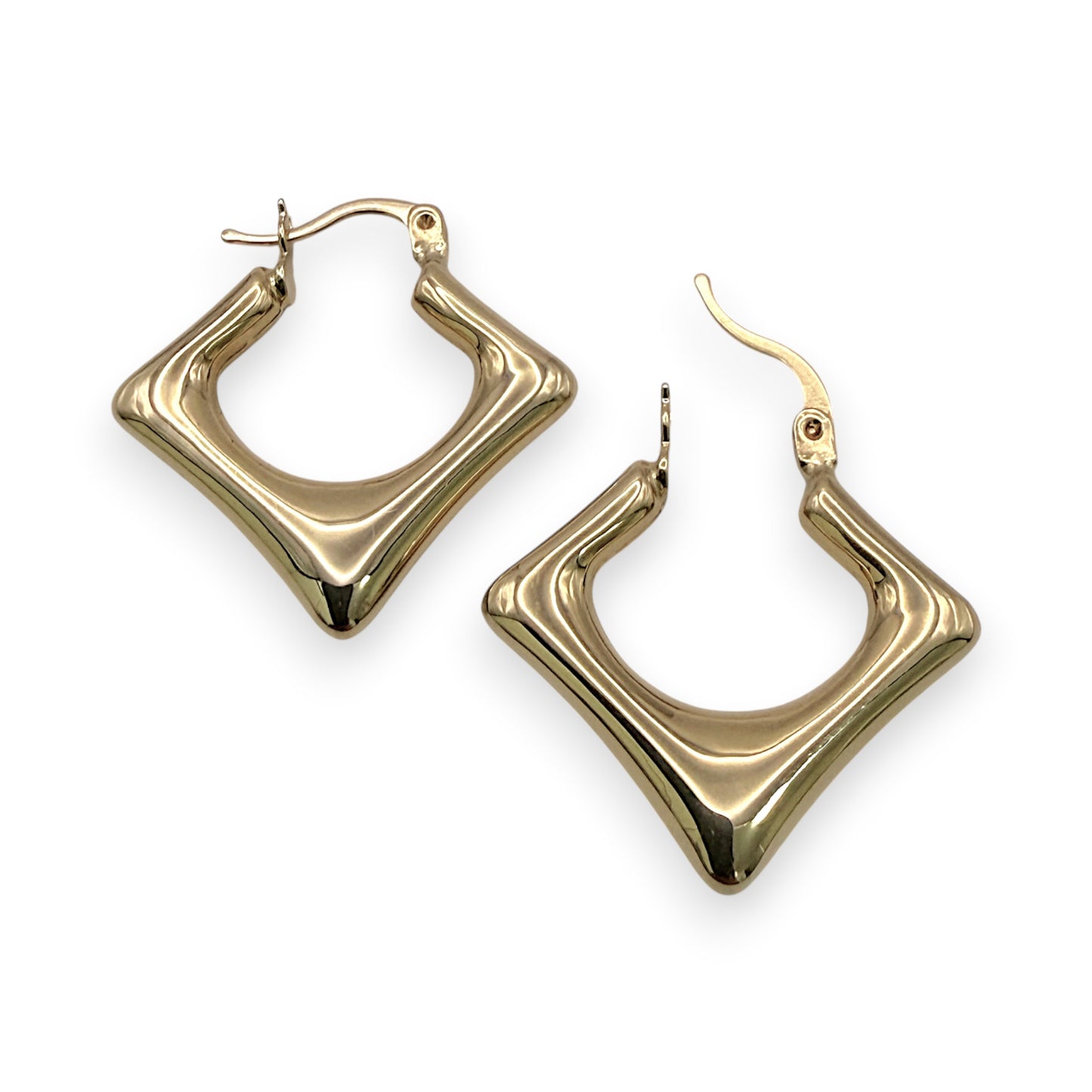 NZGD | 18ct Gold Modern Edge Hoop Earrings 23.7mm