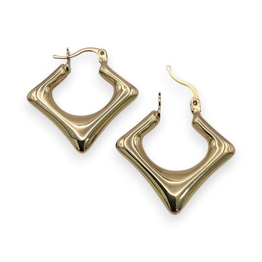 NZGD | 18ct Gold Modern Edge Hoop Earrings 23.7mm