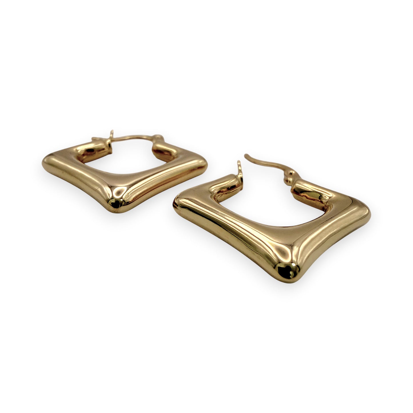 NZGD | 18ct Gold Modern Edge Hoop Earrings 23.7mm