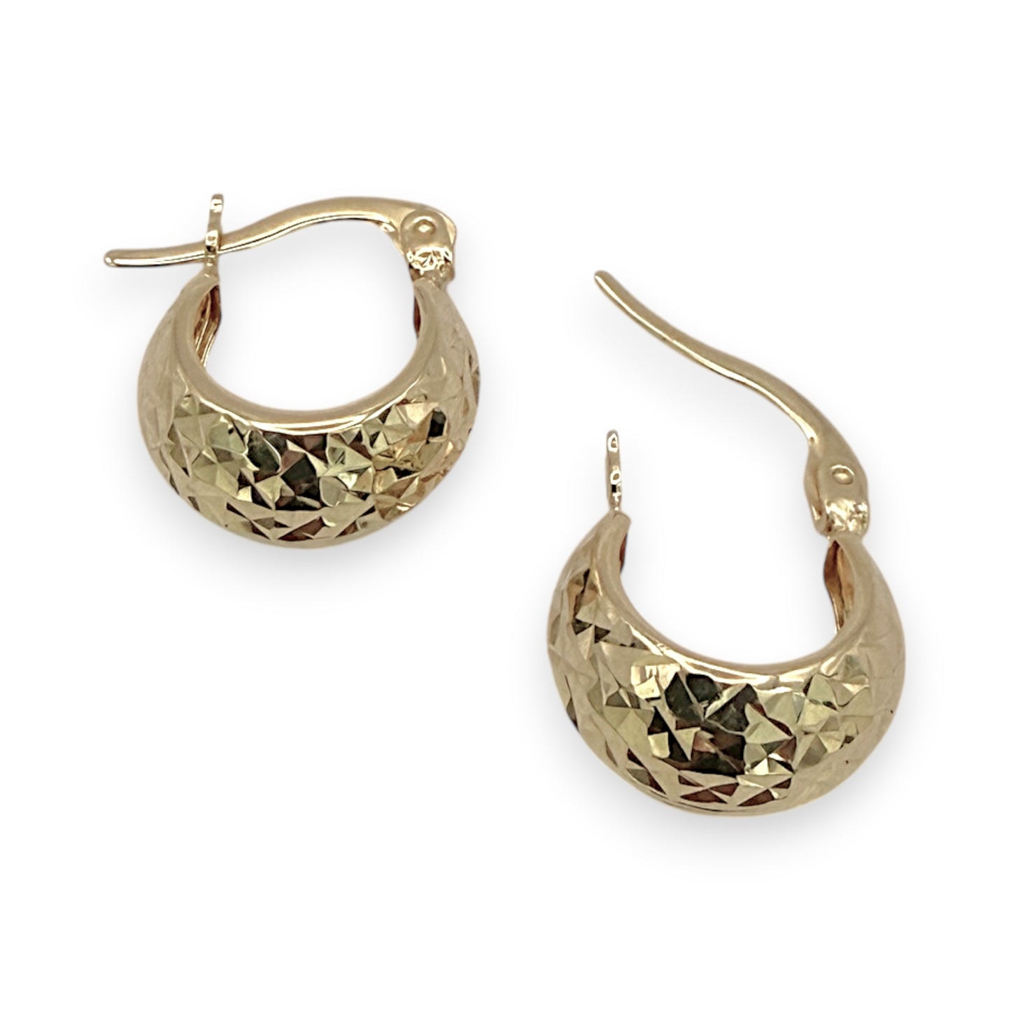 BRAND NEW | 18ct Gold Diamond‑Cut Glow Hoop Earrings 16.7mm