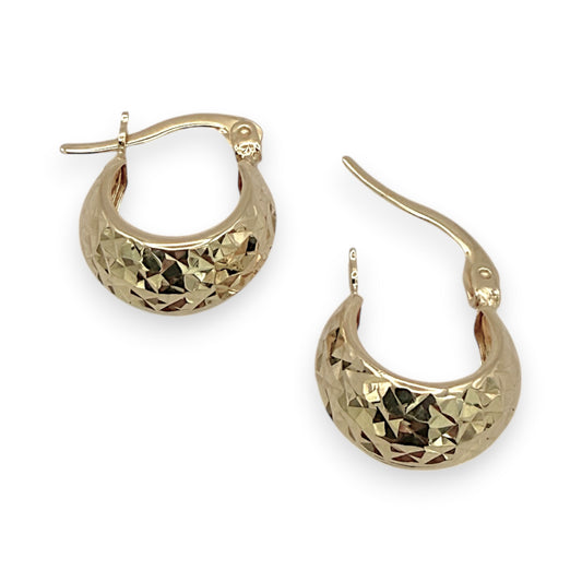 BRAND NEW | 18ct Gold Diamond‑Cut Glow Hoop Earrings 16.7mm