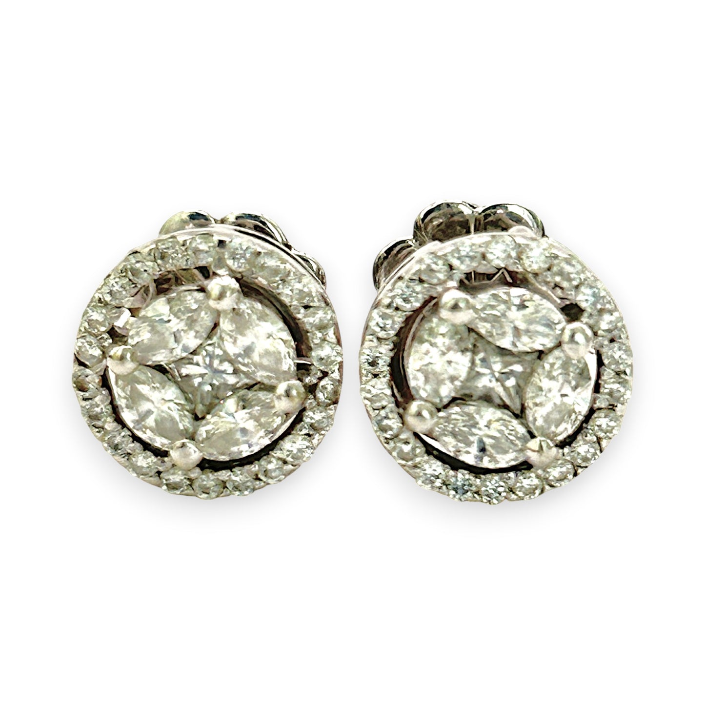 NZGD | 18ct White Gold Celeste Diamond Bloom Stud Earrings