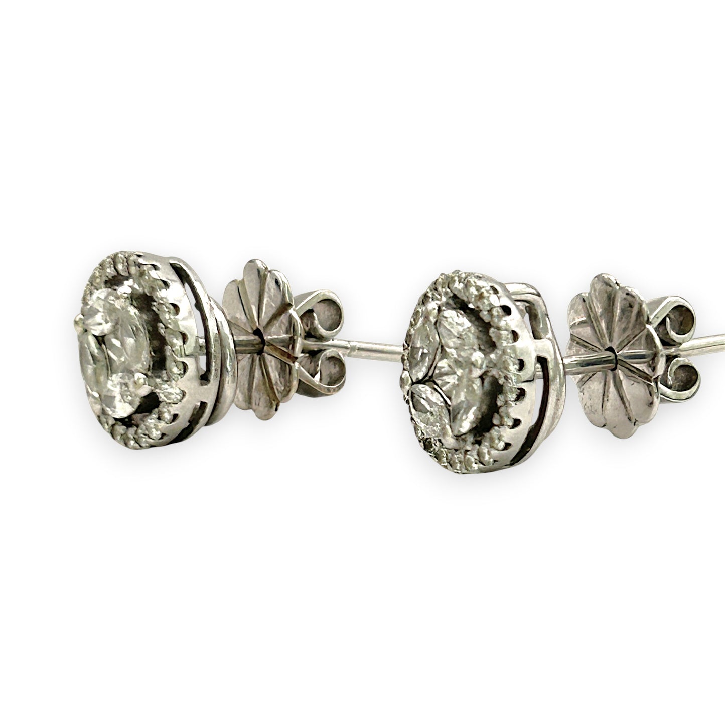 NZGD | 18ct White Gold Celeste Diamond Bloom Stud Earrings