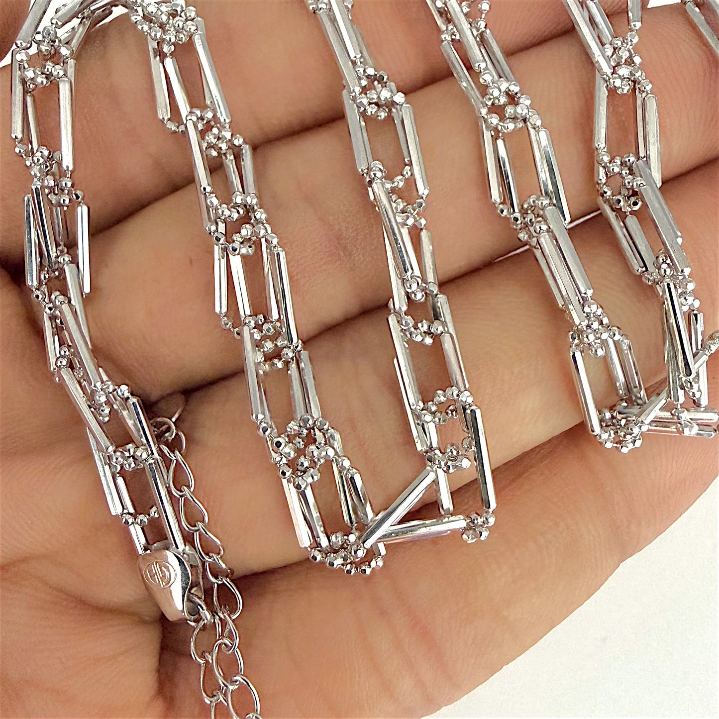 NZGD | 18ct White Gold Luxe Double Paperlink Chain 38-43cm