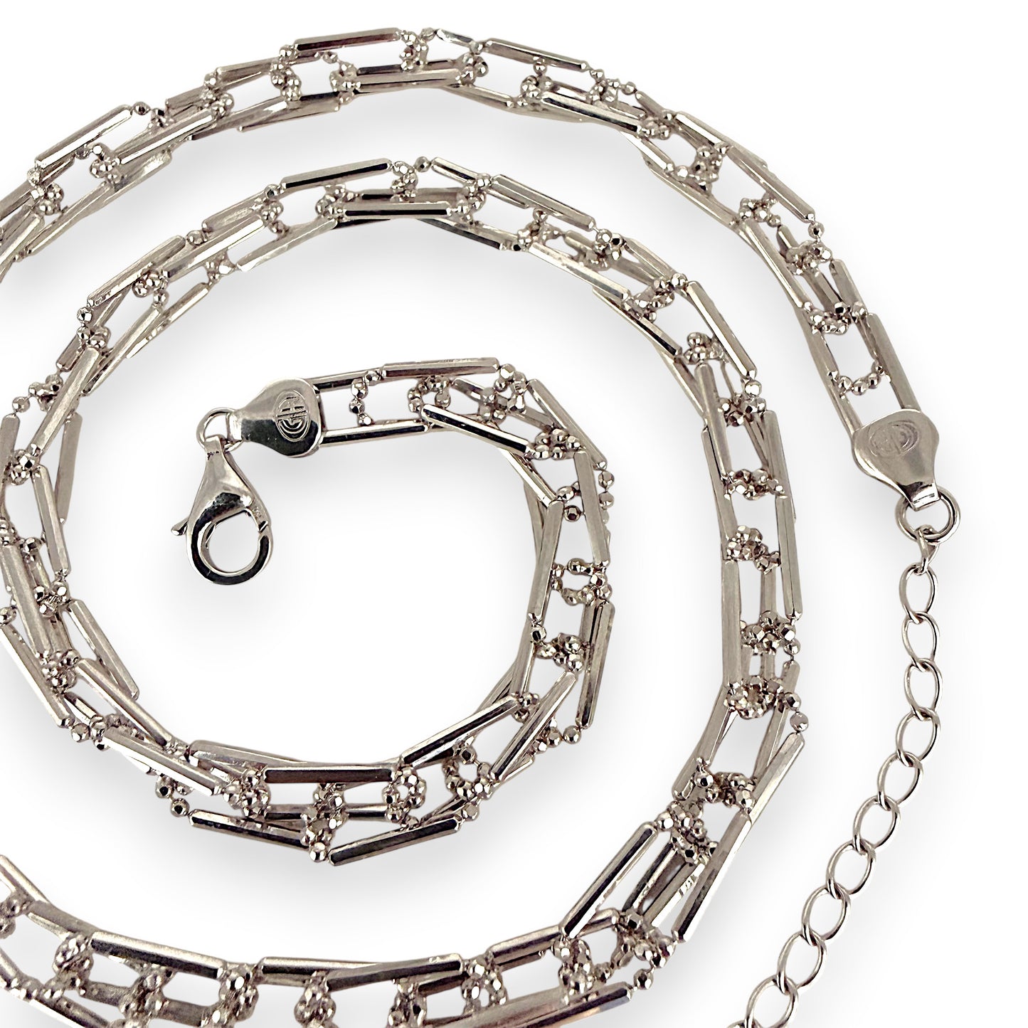 NZGD | 18ct White Gold Luxe Double Paperlink Chain 38-43cm