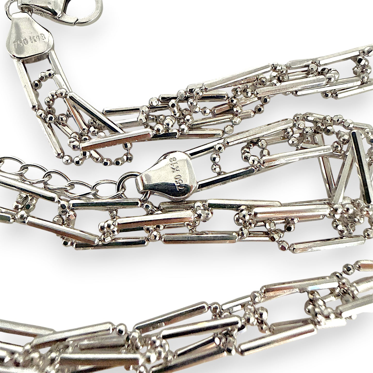 NZGD | 18ct White Gold Luxe Double Paperlink Chain 38-43cm