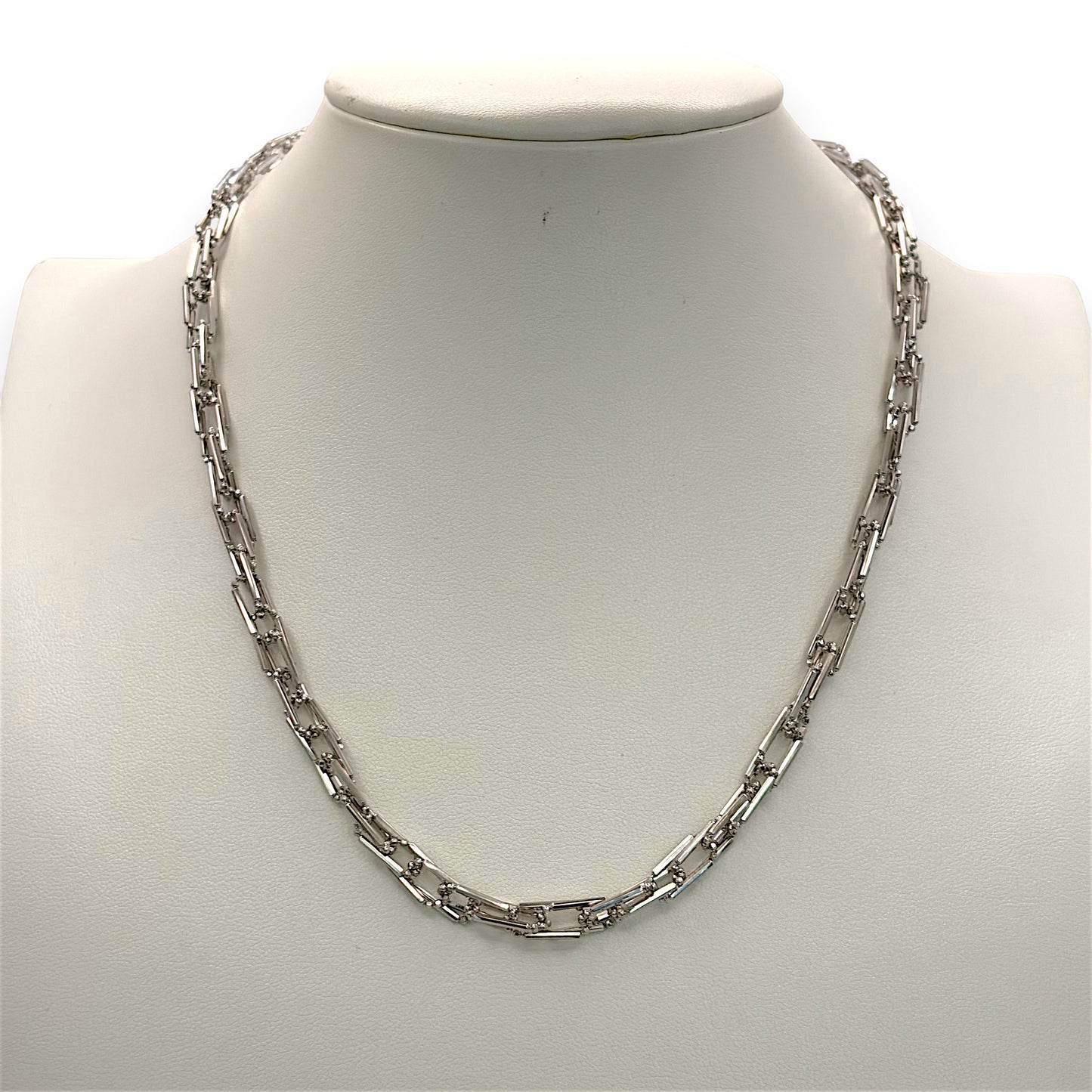 NZGD | 18ct White Gold Luxe Double Paperlink Chain 38-43cm