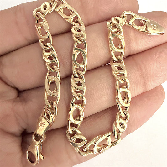 NZGD | 18ct Gold  Cadence  Link  Bracelet 21.5 cm