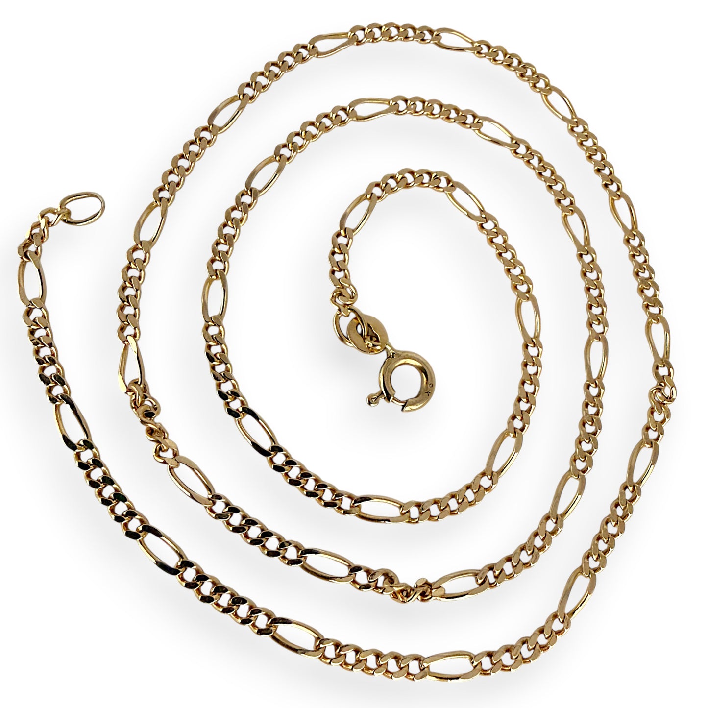 NZGD | 14ct Gold UNOAERRE Italian Rhythm Figaro Chain 47cm